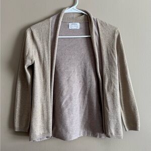 Zara Girls Knitwear Winter Collection, Metallic Gold Cardigan, Size 9-10